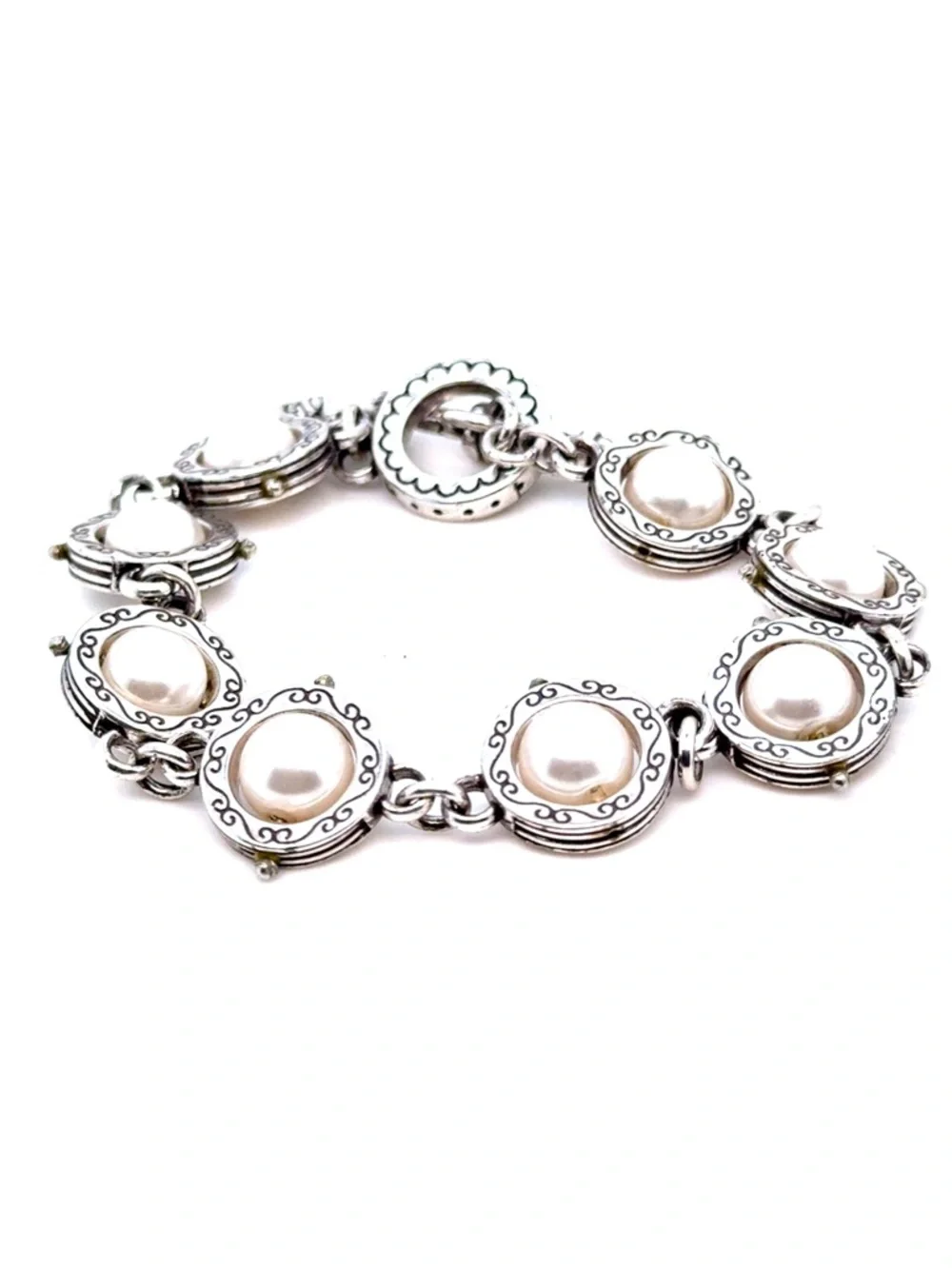 Brighton‎ Silver-Tone Pearl Station Bracelet
